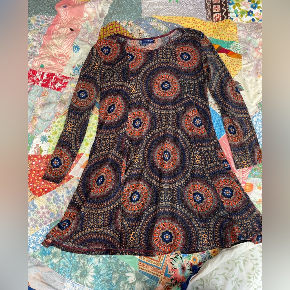Long sleeved Mexicali blues dress.